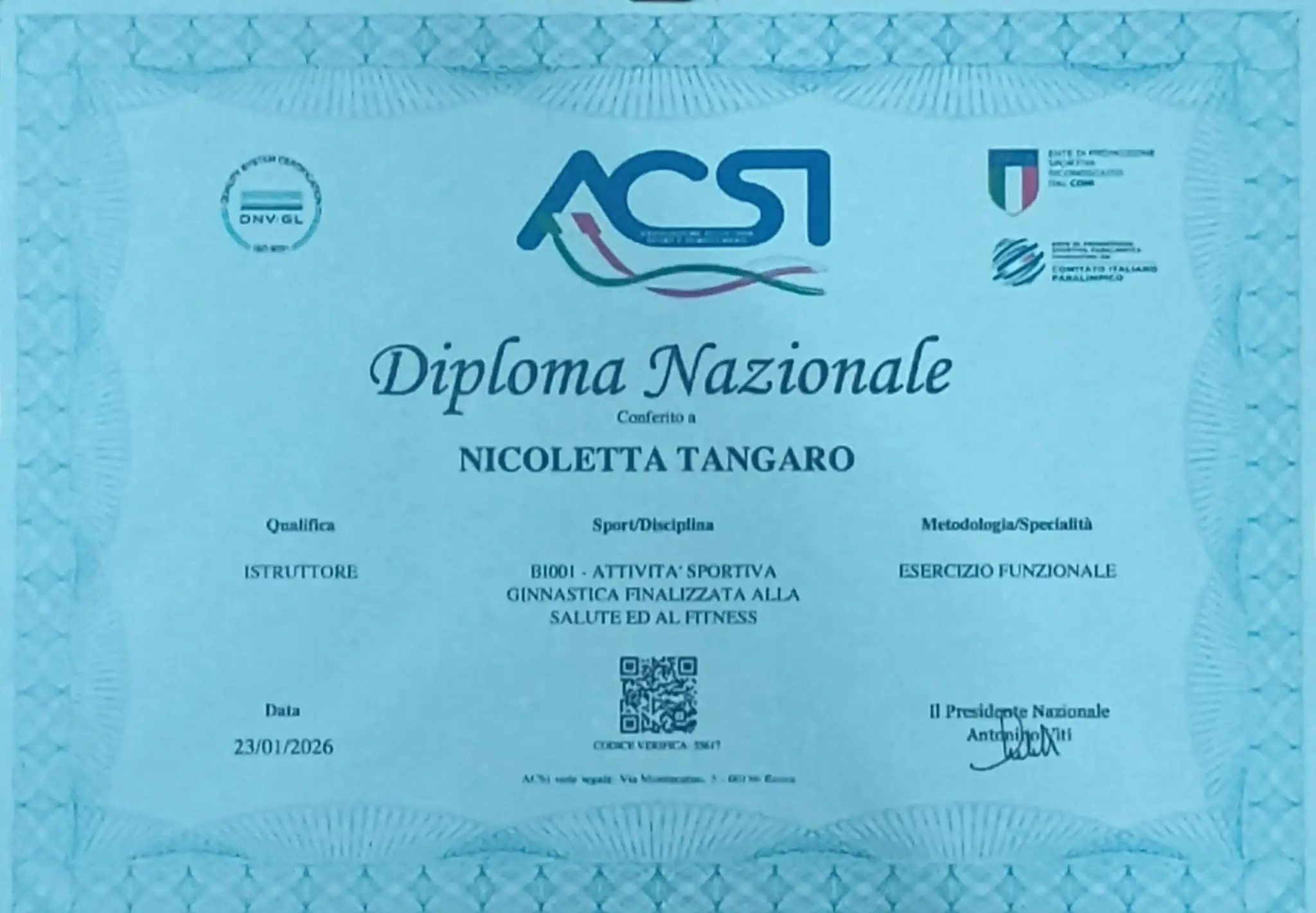 Diploma funzionale acsi Nicoletta 